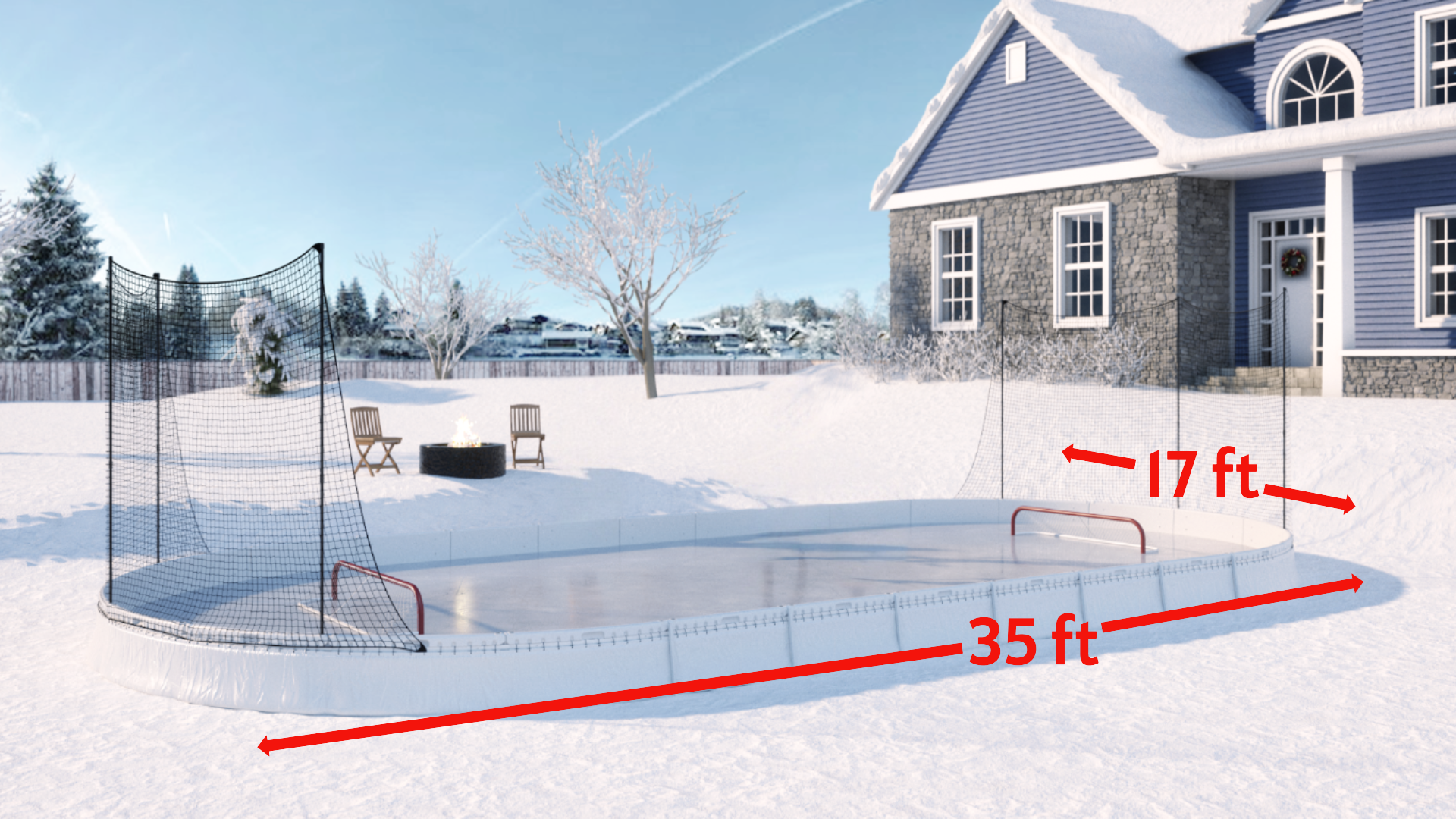 Waverley Rooftop Rink Dimensions Hockey Rink Backyard